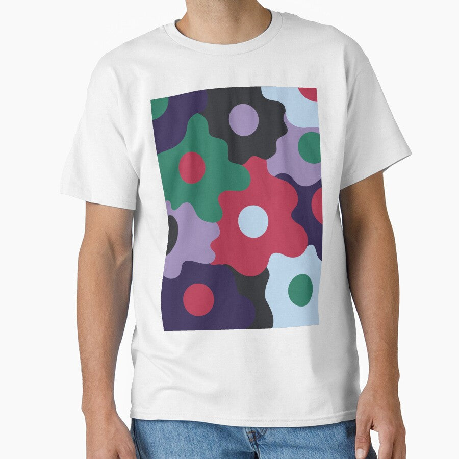 Retro Groovy Flowers Deep Winter Seasonal Color - Adult & Kids T-Shirts, Sweatshirts & Hoodies apparel design preview 1