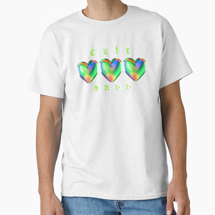 Cute glass hearts rainbow y2k style design by - Adult & Kids T-Shirts, Sweatshirts & Hoodies apparel design preview 1