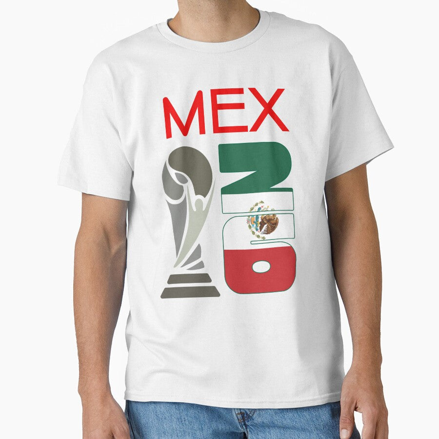Mexico 2026 Soccer World Cup Trophy Mexican Flag - Adult & Kids T-Shirts, Sweatshirts & Hoodies apparel design preview 1