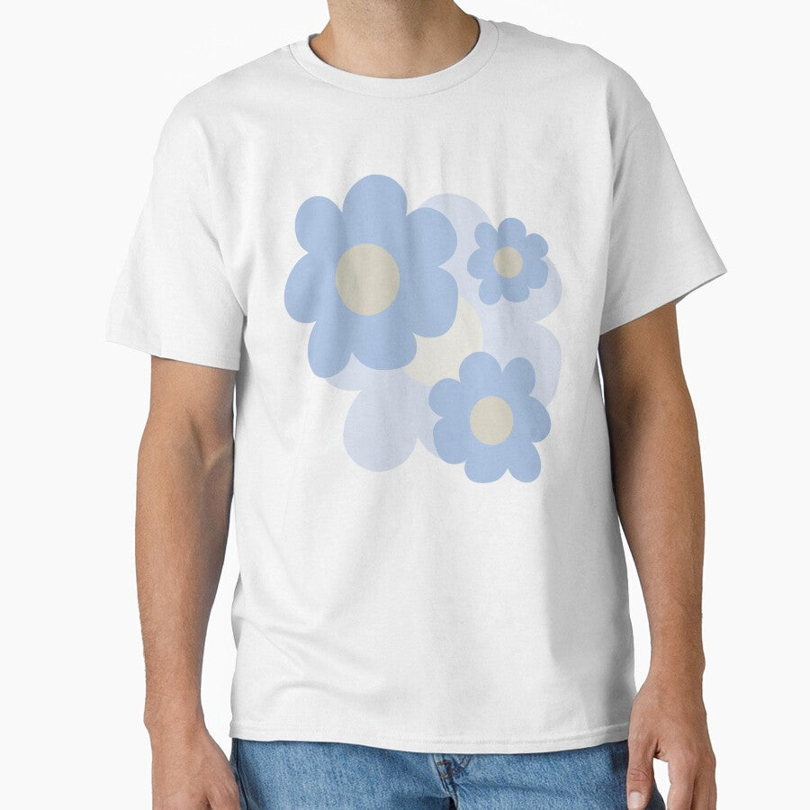 Retro Bue Flower Power by Julie Woolfolk - Adult & Kids T-Shirts, Sweatshirts & Hoodies apparel design preview 1