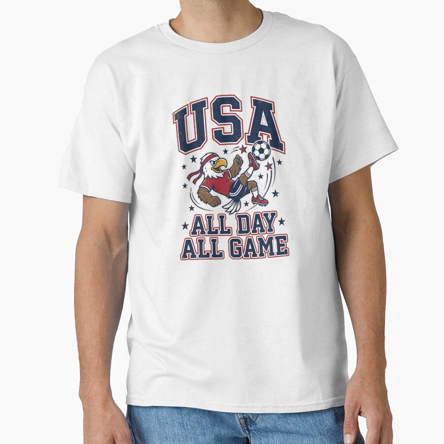 USA All Day Game Soccer World Cup 2026 Eagle by - Adult & Kids T-Shirts, Sweatshirts & Hoodies apparel design preview 1