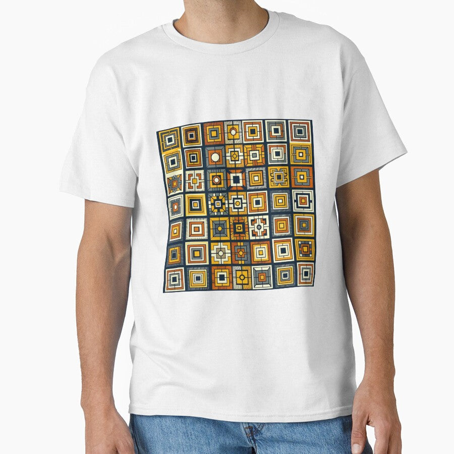 Orange and gray vintage square design by Blessinger77 - Adult & Kids T-Shirts, Sweatshirts & Hoodies apparel design preview 1