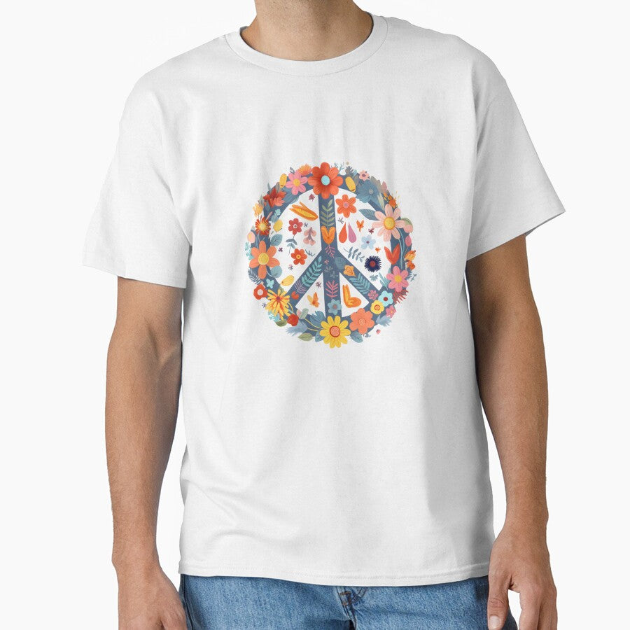 Peace Sign World Lover Flowers Hippie Groovy Vibes - Adult & Kids T-Shirts, Sweatshirts & Hoodies apparel design preview 1