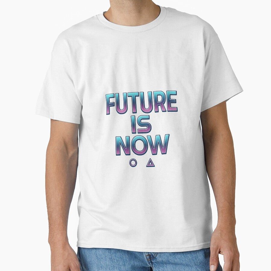 FUTURE IS NOW Neon Retro Futuristic Design by - Adult & Kids T-Shirts, Sweatshirts & Hoodies apparel design preview 1