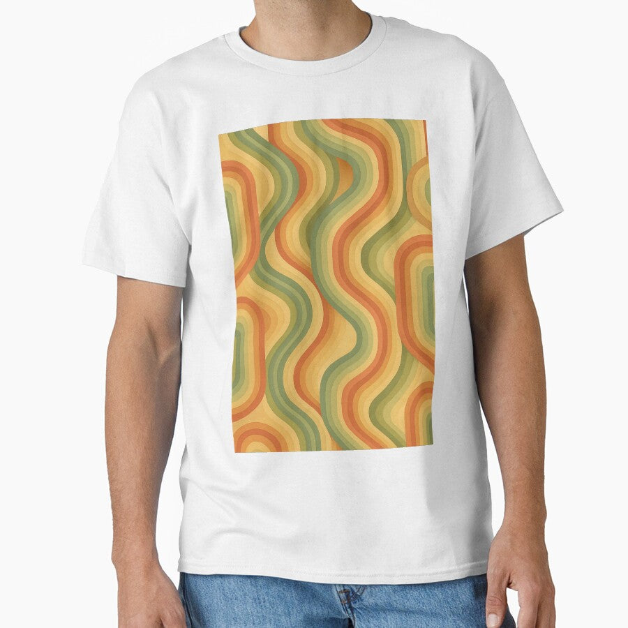 Warm Retro Wavy Stripes by weirdfishes123 - Adult & Kids T-Shirts, Sweatshirts & Hoodies apparel design preview 1