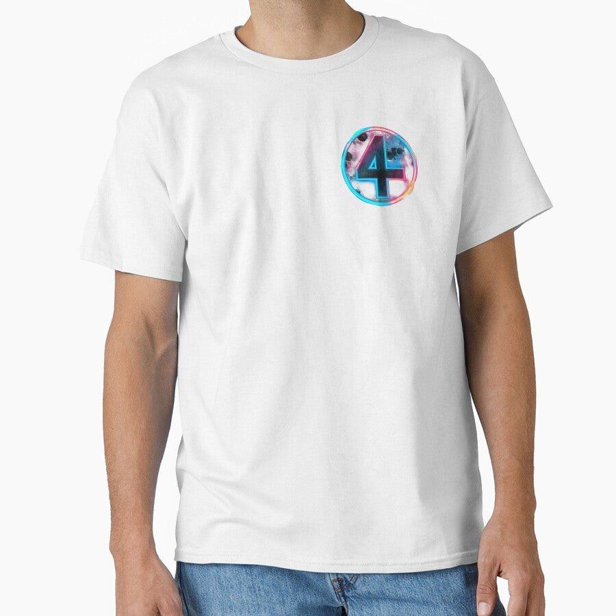 Neon‑style glowing number 4 design by LoomisDreams - Adult & Kids T-Shirts, Sweatshirts & Hoodies apparel design preview 1