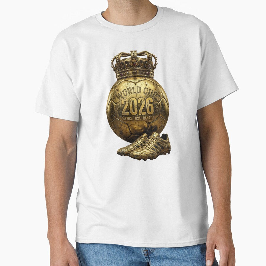 World Cup 2026 Golden Soccer Ball Crown- Mexico USA - Adult & Kids T-Shirts, Sweatshirts & Hoodies apparel design preview 1