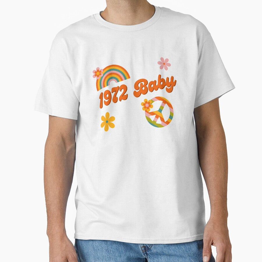 1972 Baby Retro Flowers Peace Sing Groovy Hippie - Adult & Kids T-Shirts, Sweatshirts & Hoodies apparel design preview 1