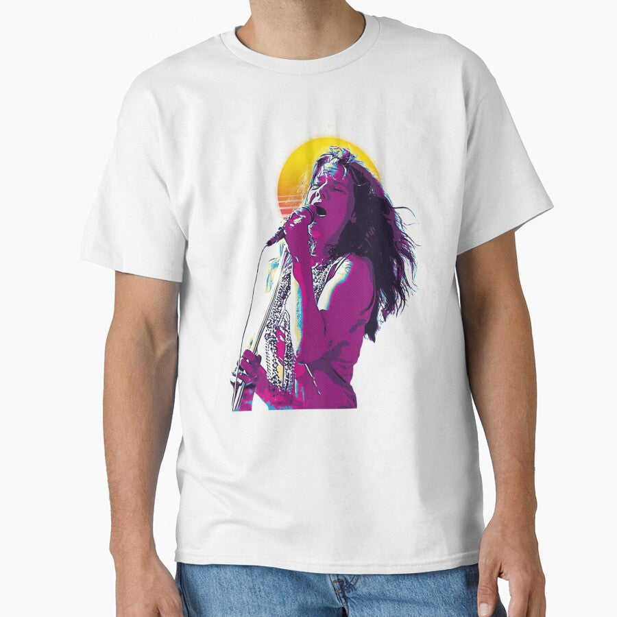 Retro Neon Janis Joplin Pink Portrait For Music Fans - Adult & Kids T-Shirts, Sweatshirts & Hoodies apparel design preview 1