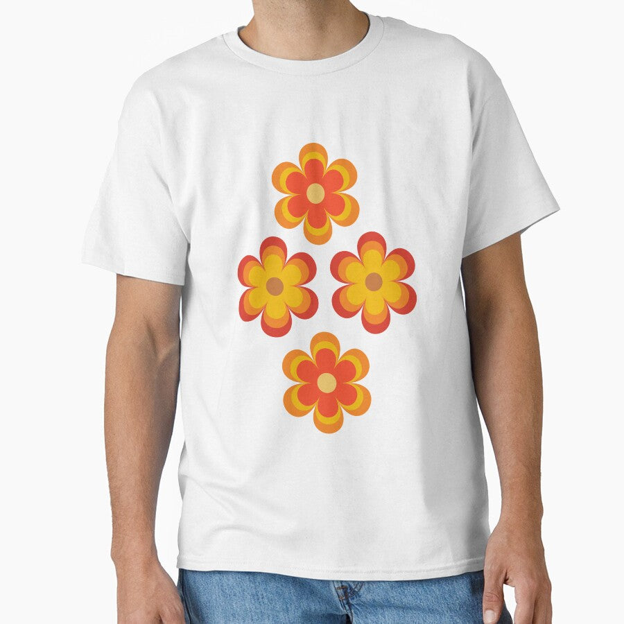 Groovy retro 60s 70s boho hippie orange and red - Adult & Kids T-Shirts, Sweatshirts & Hoodies apparel design preview 1