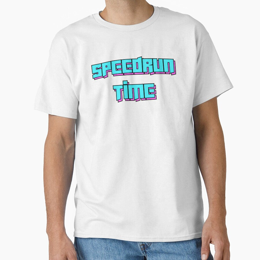 Speedrun Time Retro Arcade Typography Neon Gaming - Adult & Kids T-Shirts, Sweatshirts & Hoodies apparel design preview 1