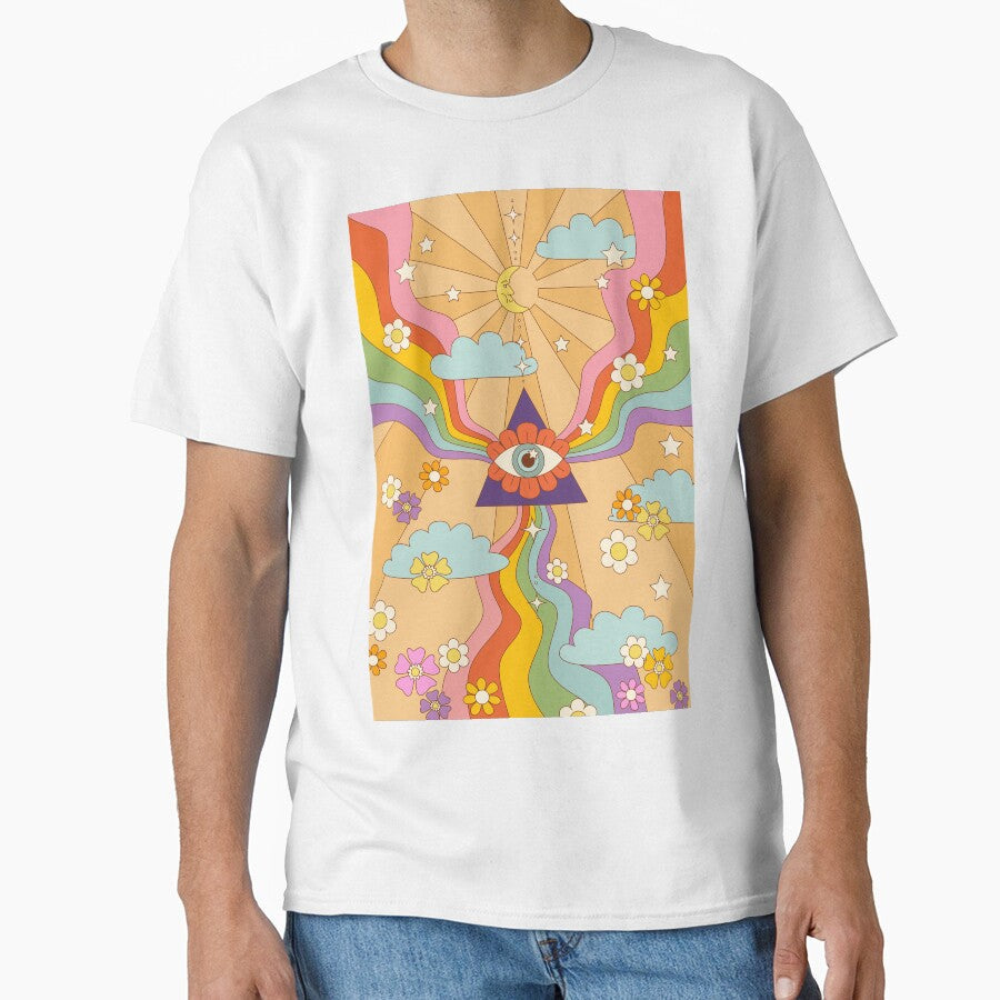 Retro hippie boho rainbow print by MartaOlgaKlara - Adult & Kids T-Shirts, Sweatshirts & Hoodies apparel design preview 1