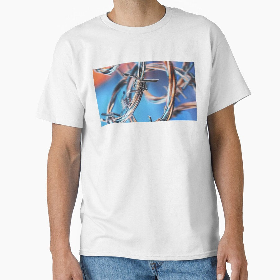 Y2K Chrome Barbed Wire Abstract Cyber Grunge Texture - Adult & Kids T-Shirts, Sweatshirts & Hoodies apparel design preview 1