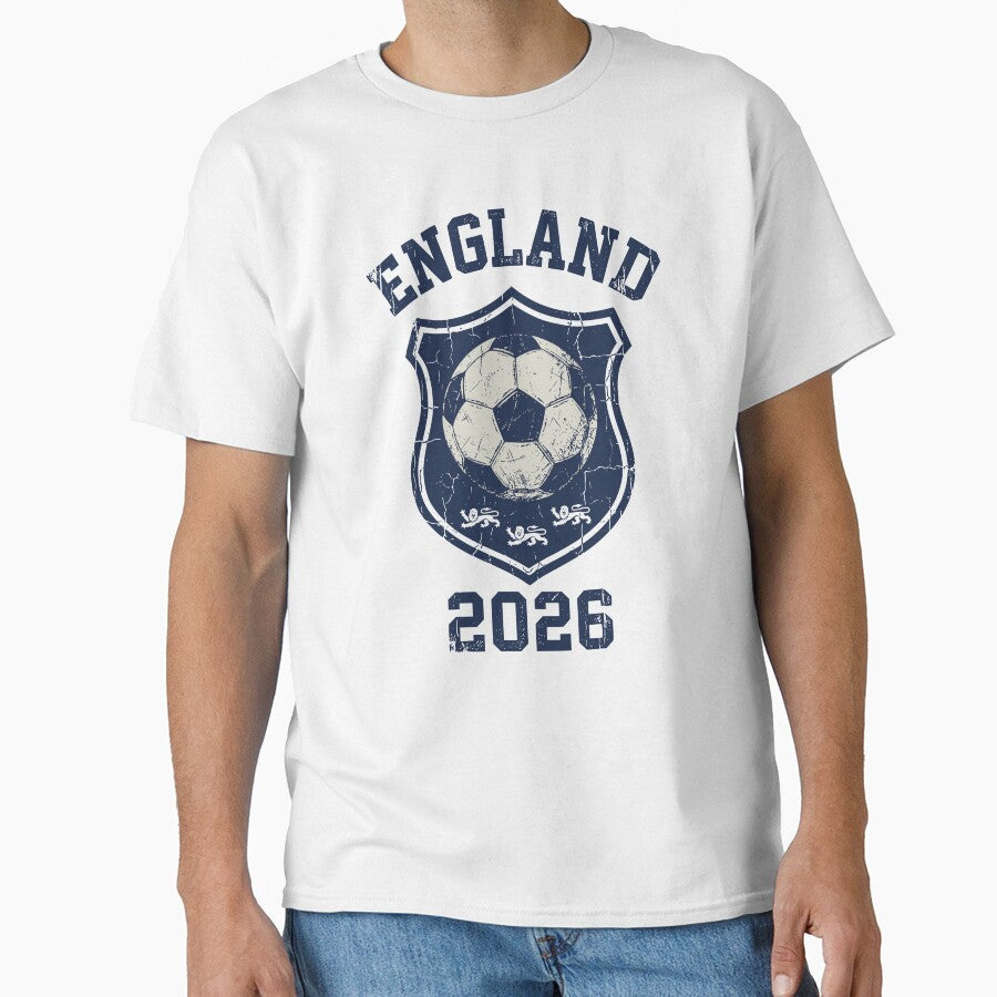 Vintage England 2026 Soccer Fan Sports Graphic by - Adult & Kids T-Shirts, Sweatshirts & Hoodies apparel design preview 1