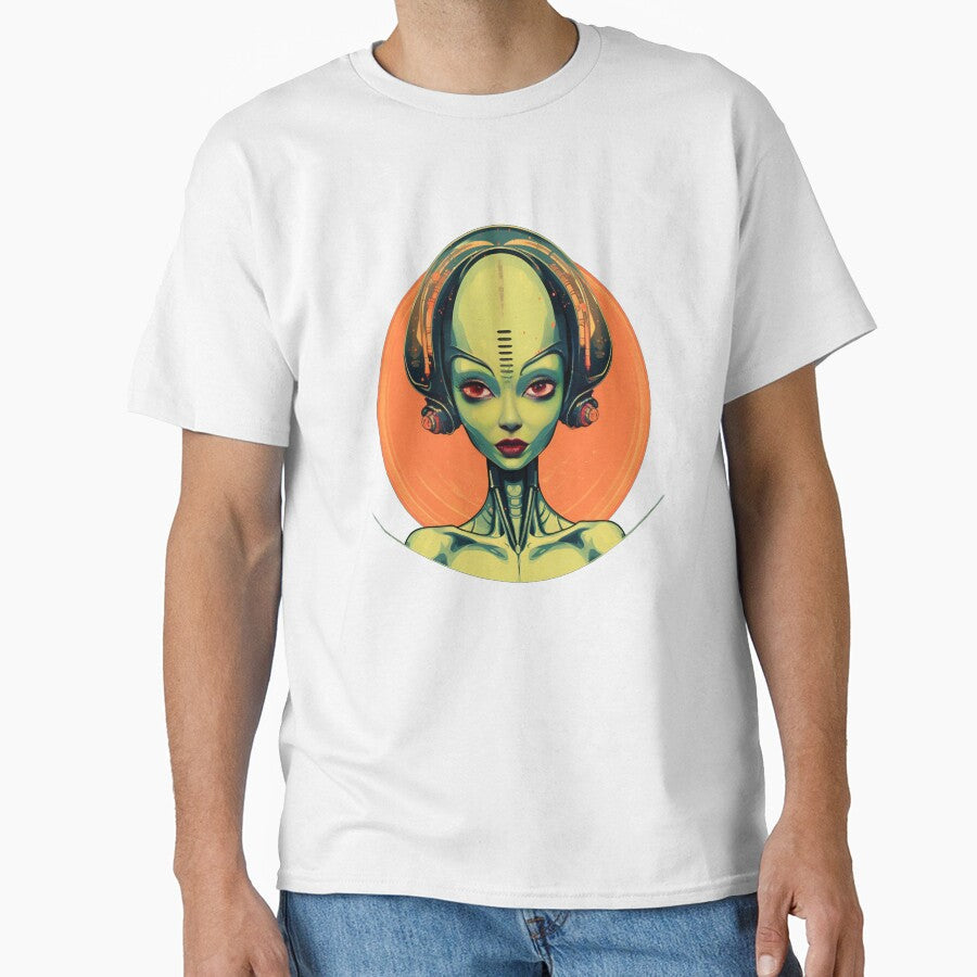 Cyber Alien Babe Futuristic Diva by DigitalityArt - Adult & Kids T-Shirts, Sweatshirts & Hoodies apparel design preview 1