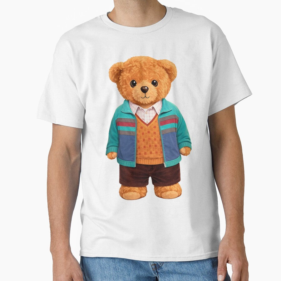 Cute Geek Style Teddy Bear in Knit Vest and Jacket - Adult & Kids T-Shirts, Sweatshirts & Hoodies apparel design preview 1