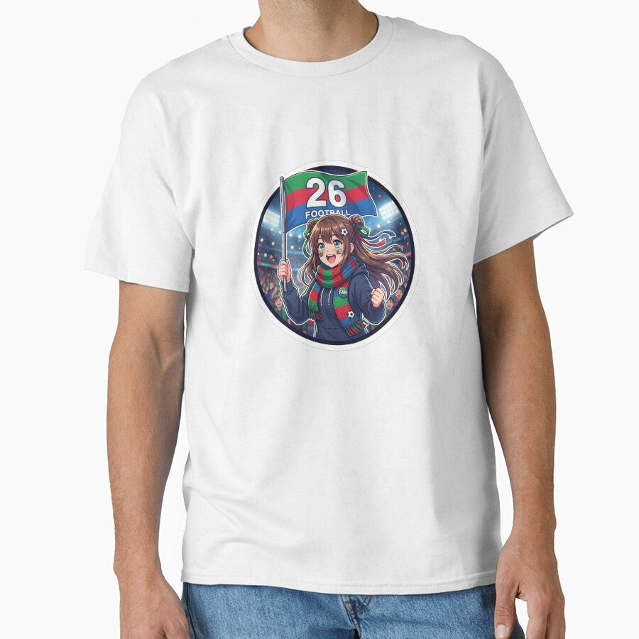 Kawaii Soccer Fan Girl World Cup 2026 Sticker by - Adult & Kids T-Shirts, Sweatshirts & Hoodies apparel design preview 1