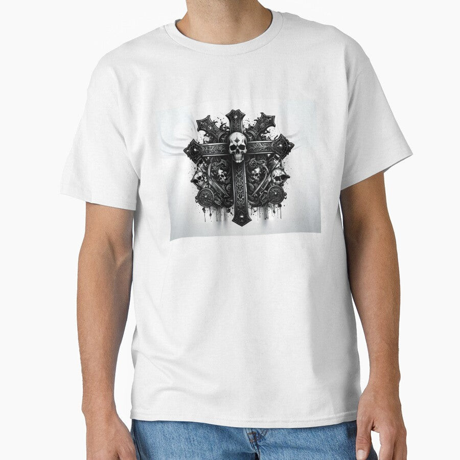 Gothic Coss SKull by Shorfin - Adult & Kids T-Shirts, Sweatshirts & Hoodies apparel design preview 1