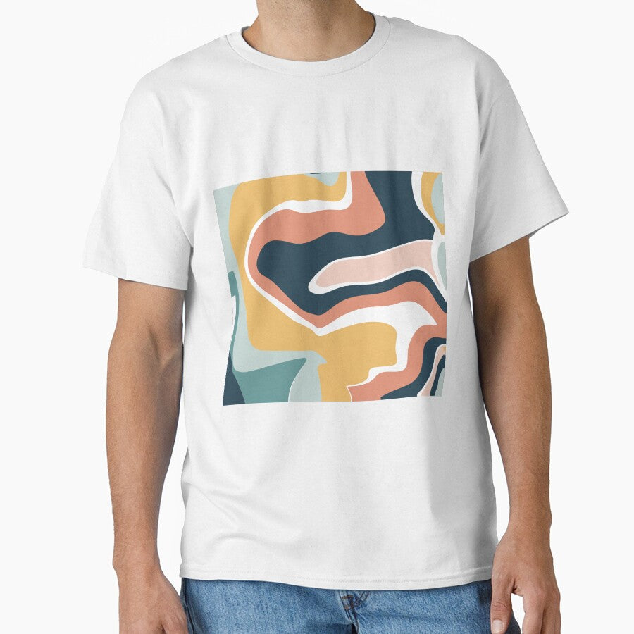 Muted Retro Marbled Swirl by KathrinLegg - Adult & Kids T-Shirts, Sweatshirts & Hoodies apparel design preview 1