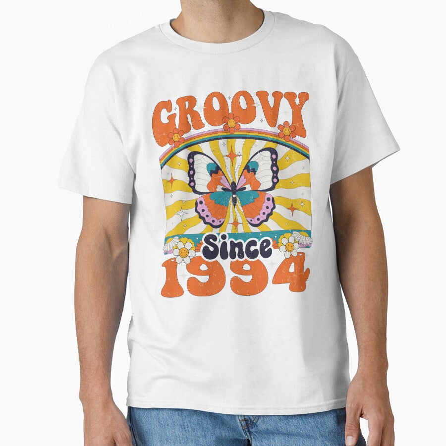 Groovy Since 1994 70s 60s Retro Birthday Party by - Adult & Kids T-Shirts, Sweatshirts & Hoodies apparel design preview 1