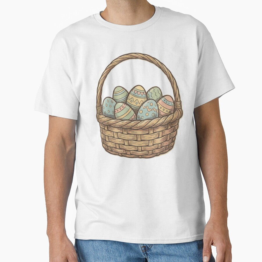 Vintage 70s Easter Eggs Basket by urbinet - Adult & Kids T-Shirts, Sweatshirts & Hoodies apparel design preview 1