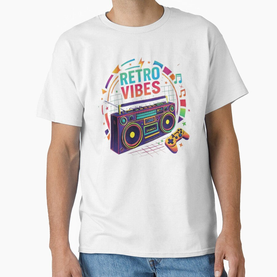Retro Vibes Music Gaming Neon Design by Dogandesighn - Adult & Kids T-Shirts, Sweatshirts & Hoodies apparel design preview 1