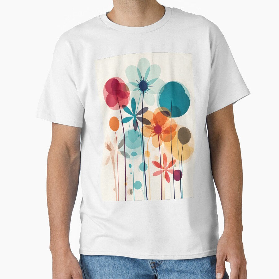 Retro Floral Minimalist 60's Flowers by - Adult & Kids T-Shirts, Sweatshirts & Hoodies apparel design preview 1