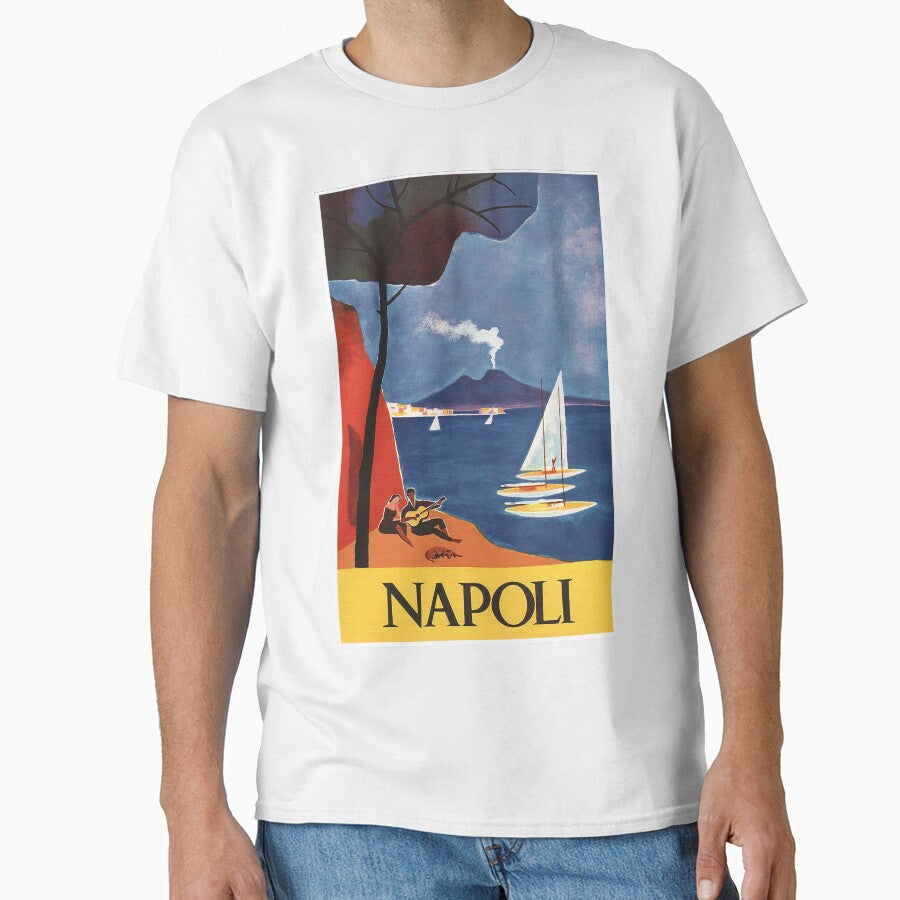 Napoli,Naples, Italy Vintage Travel Poster by - Adult & Kids T-Shirts, Sweatshirts & Hoodies apparel design preview 1