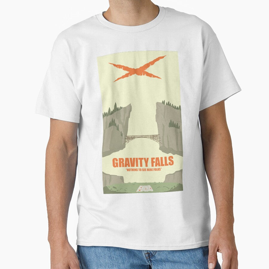 Gravity Falls Travel Poster by Bridget Serdock - Adult & Kids T-Shirts, Sweatshirts & Hoodies apparel design preview 1