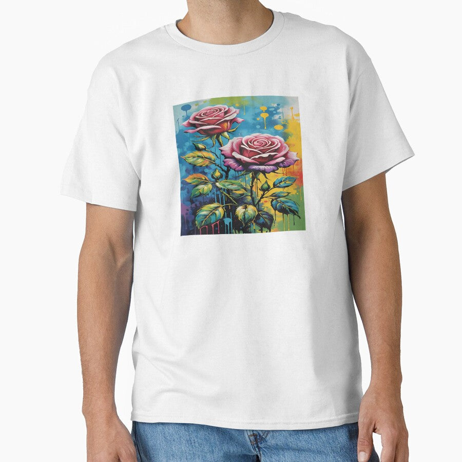 Pink roses. by DaliaSabryTee - Adult & Kids T-Shirts, Sweatshirts & Hoodies apparel design preview 1