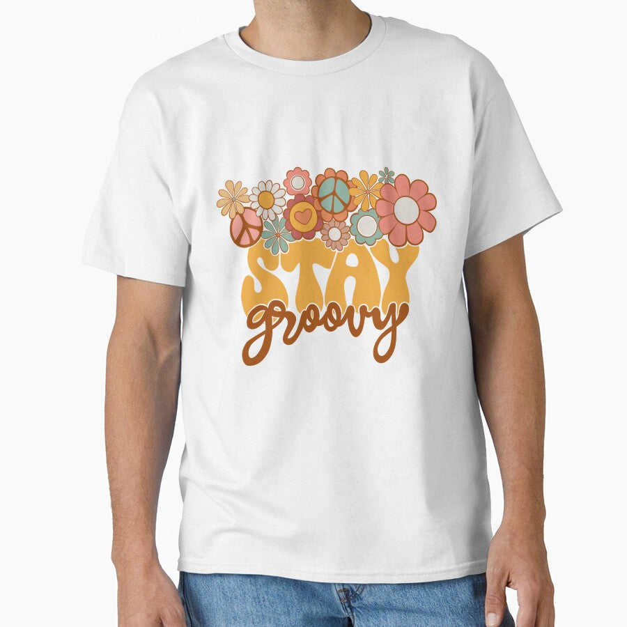 Stay Groovy Retro 70s hippie design by PuraVidaStudio - Adult & Kids T-Shirts, Sweatshirts & Hoodies apparel design preview 1