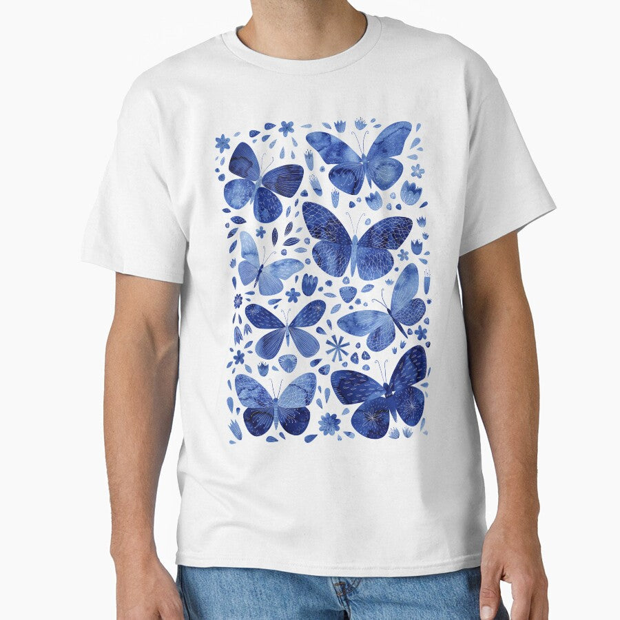 Blue Butterflies by squirrell - Adult & Kids T-Shirts, Sweatshirts & Hoodies apparel design preview 1