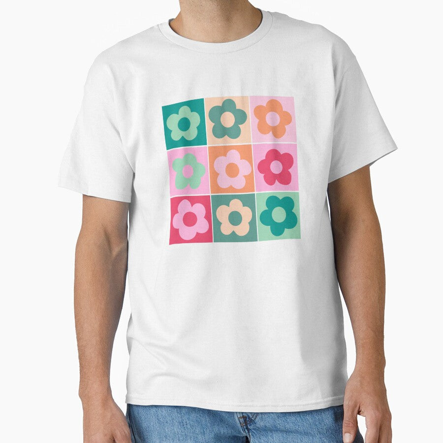 1970s retro floral pattern for the groovy flower - Adult & Kids T-Shirts, Sweatshirts & Hoodies apparel design preview 1