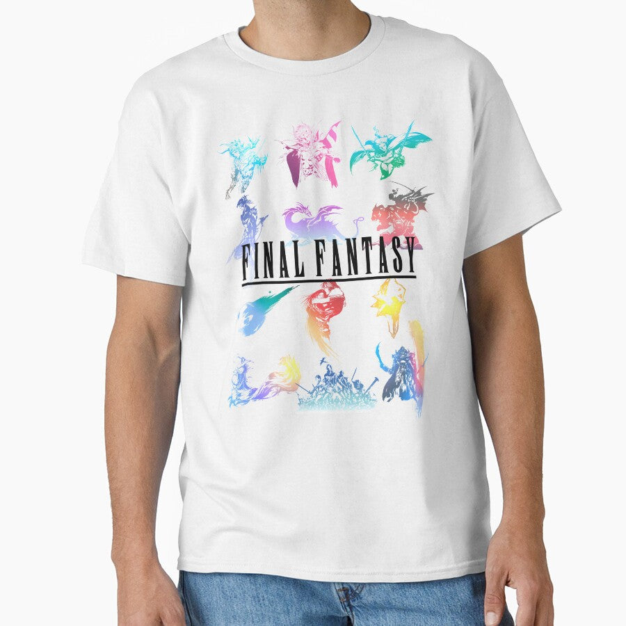 Retro Final Fantasy Logos by PopVultureShop - Adult & Kids T-Shirts, Sweatshirts & Hoodies apparel design preview 1