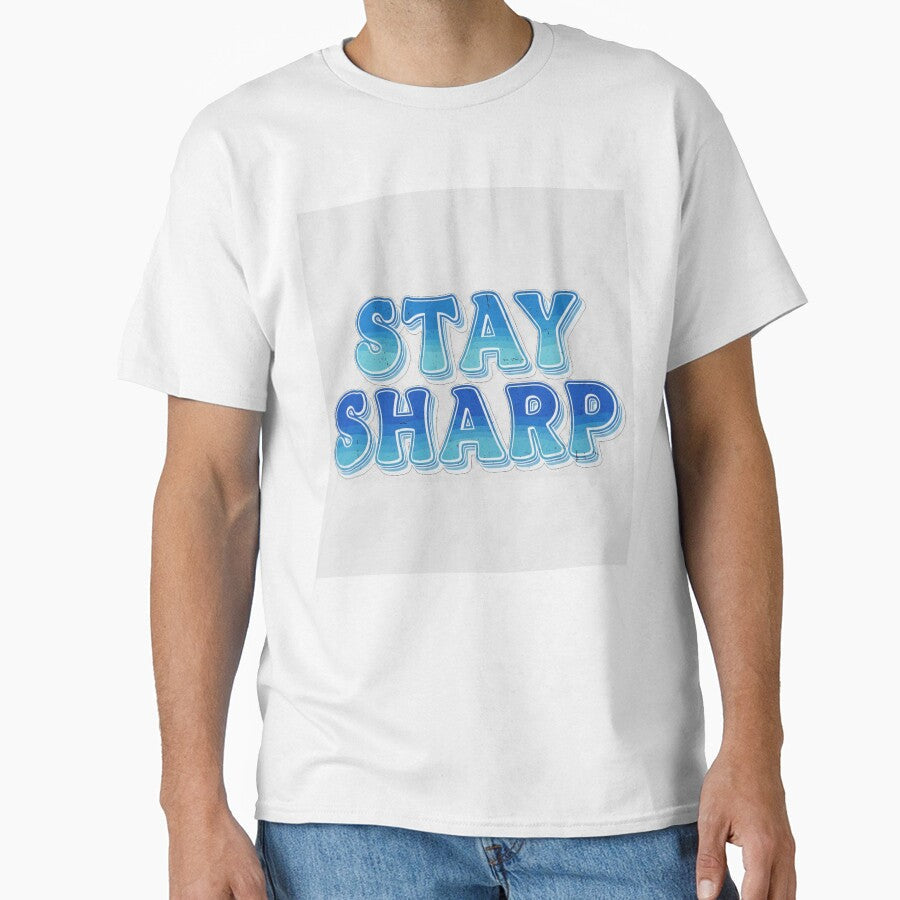 STAY SHARP Retro 70s Typography Vintage Motivational - Adult & Kids T-Shirts, Sweatshirts & Hoodies apparel design preview 1