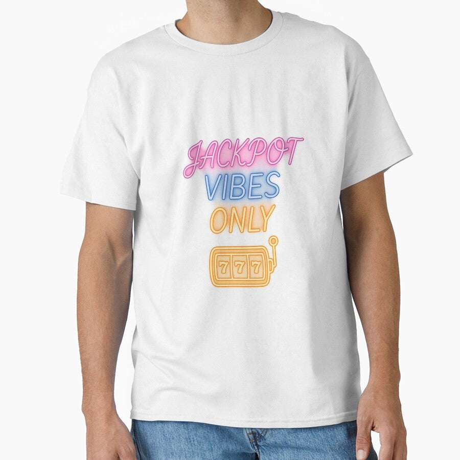 Jackpot Vibes Only Retro Vegas Neon Slot Machine - Adult & Kids T-Shirts, Sweatshirts & Hoodies apparel design preview 1