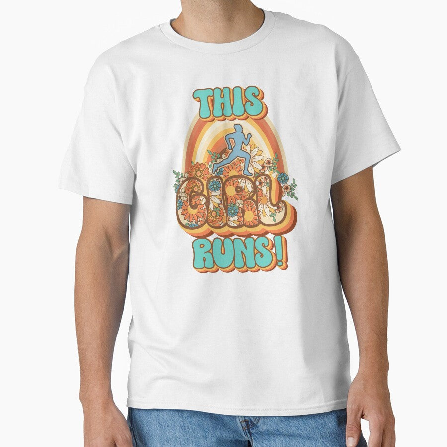 This girl runs Runner retro quote gift for running - Adult & Kids T-Shirts, Sweatshirts & Hoodies apparel design preview 1