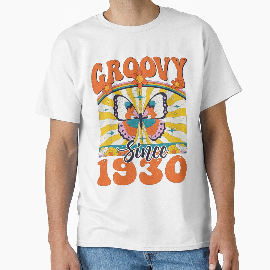 Groovy Since 1930 96th Birthday Retro by Oddi-felixx - Adult & Kids T-Shirts, Sweatshirts & Hoodies apparel design preview 1