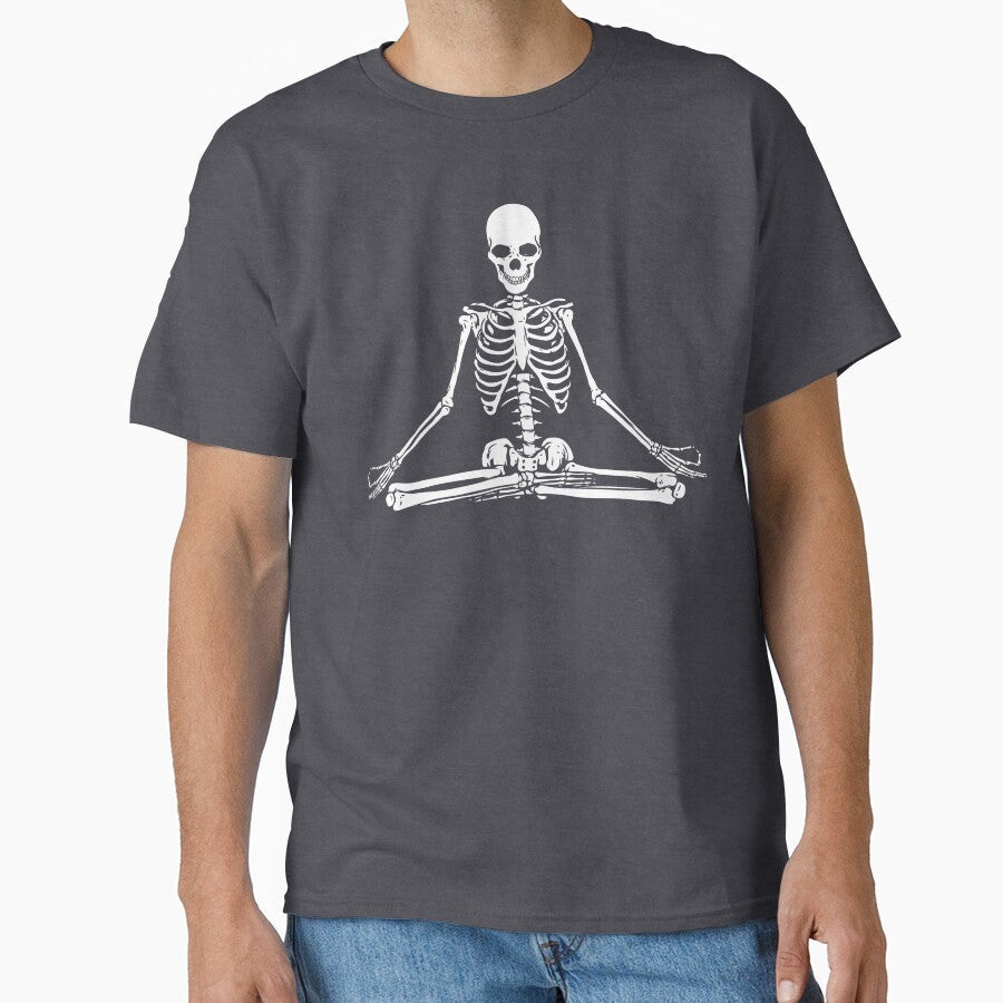 Meditating Skeleton by Shayli Kipnis - Adult & Kids T-Shirts, Sweatshirts & Hoodies apparel design preview 1