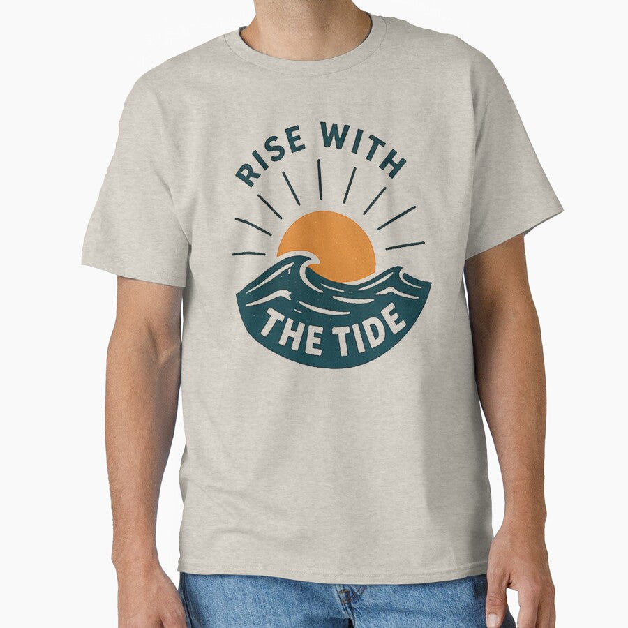 Rise With The Tide Sunrise Waves by Bronse Wear - Adult & Kids T-Shirts, Sweatshirts & Hoodies apparel design preview 1