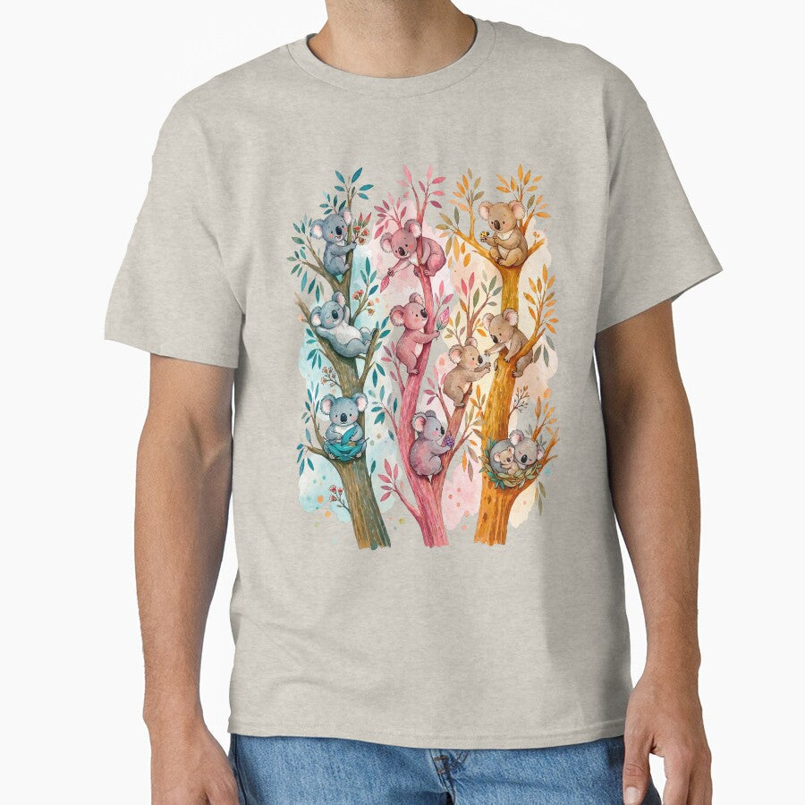 Watercolor Koala Wonderland: A Gentle Eucalyptus - Adult & Kids T-Shirts, Sweatshirts & Hoodies apparel design preview 1