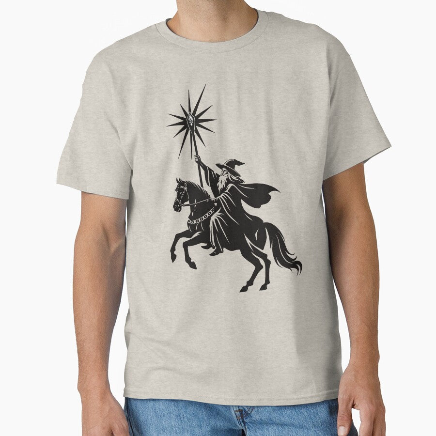 Gandalf the White, in Black by HauntingAppeal - Adult & Kids T-Shirts, Sweatshirts & Hoodies apparel design preview 1