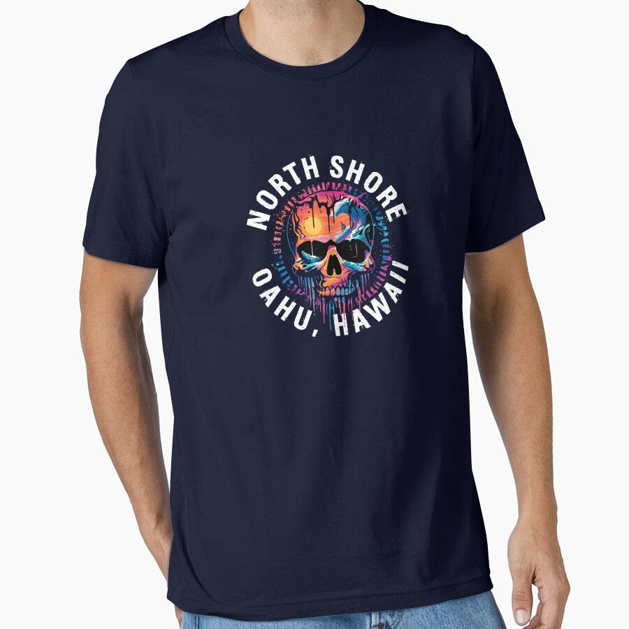North Shore Oahu, Hawaii (with White Lettering) by - Adult & Kids T-Shirts, Sweatshirts & Hoodies apparel design preview 1