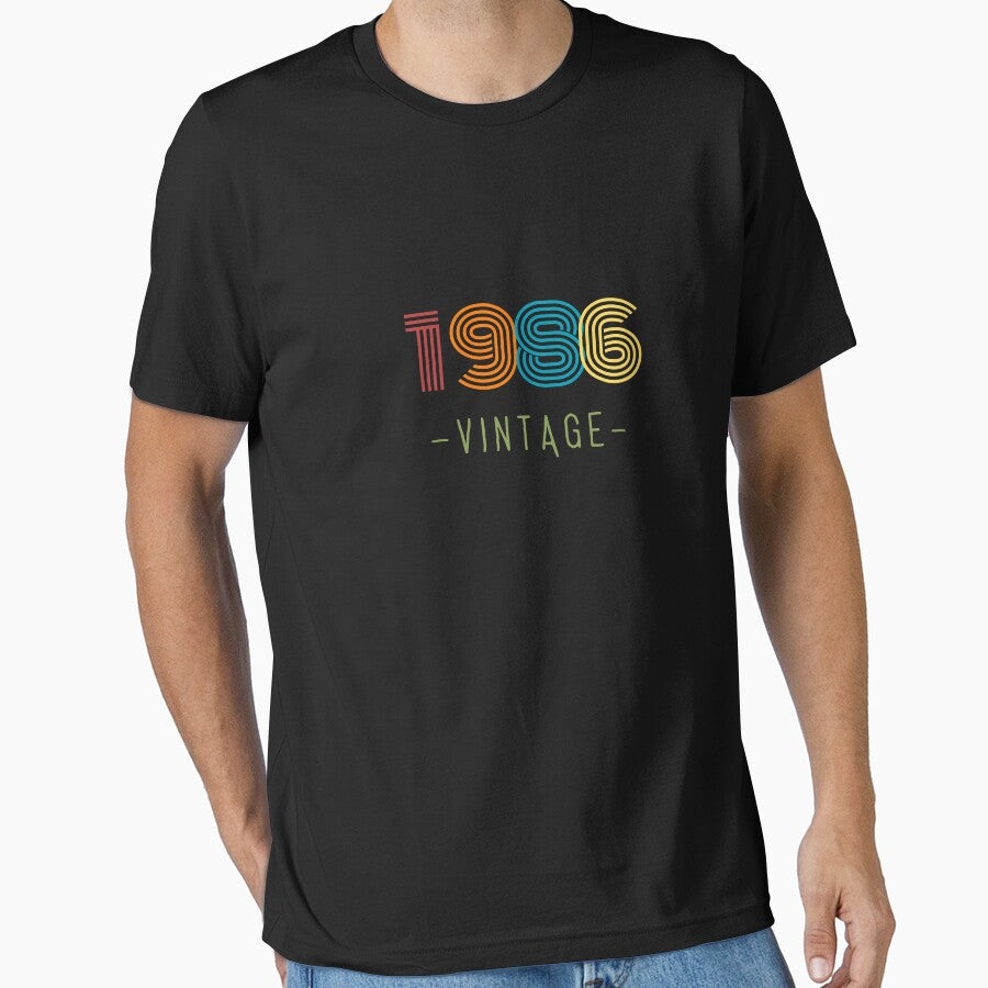 VINTAGE 1986 NEON RETRO DESIGN by Frame and Flames - Adult & Kids T-Shirts, Sweatshirts & Hoodies apparel design preview 1