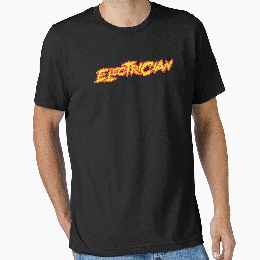 Electrician Neon Yellow Text by Whimsical Thinker - Adult & Kids T-Shirts, Sweatshirts & Hoodies apparel design preview 1