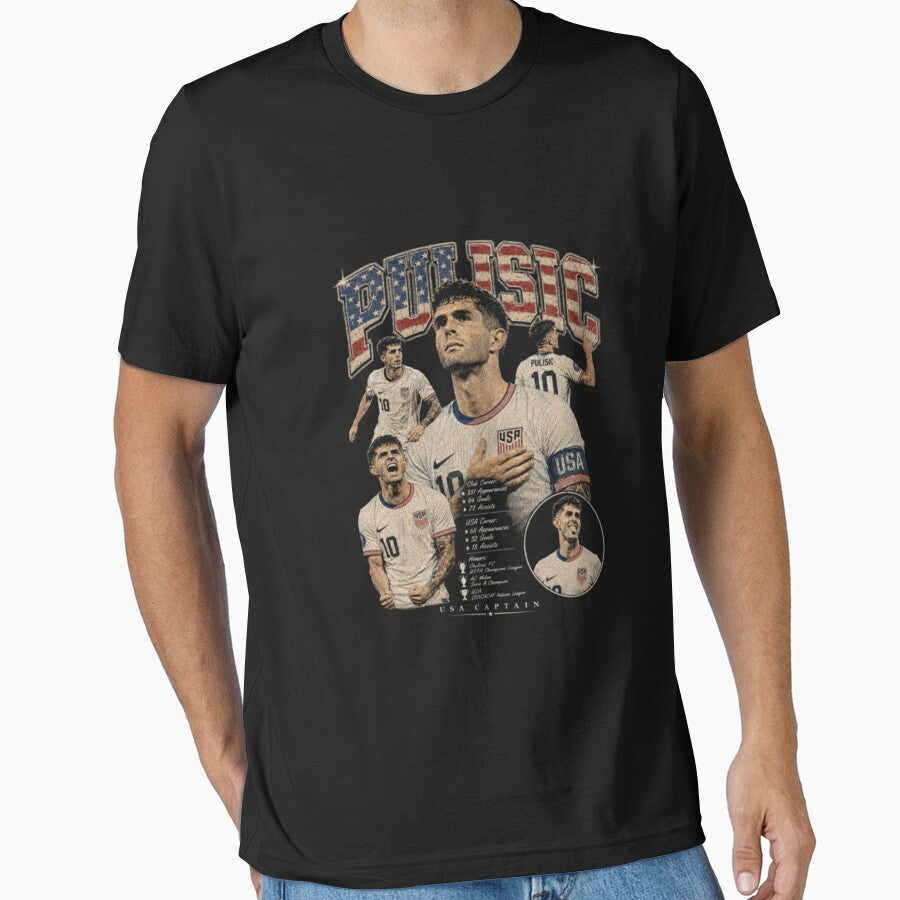 THE CAPTAIN OF USMNT Christian Pulisic by - Adult & Kids T-Shirts, Sweatshirts & Hoodies apparel design preview 1