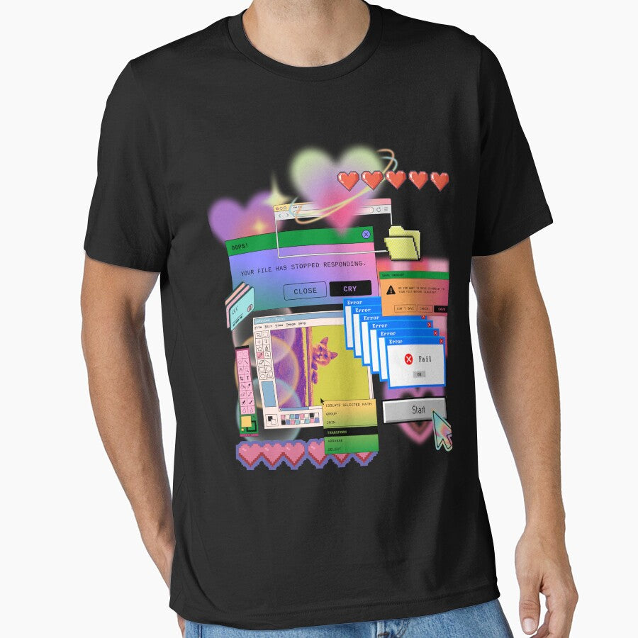 Vapowave your file has stopped responding baby - Adult & Kids T-Shirts, Sweatshirts & Hoodies apparel design preview 1