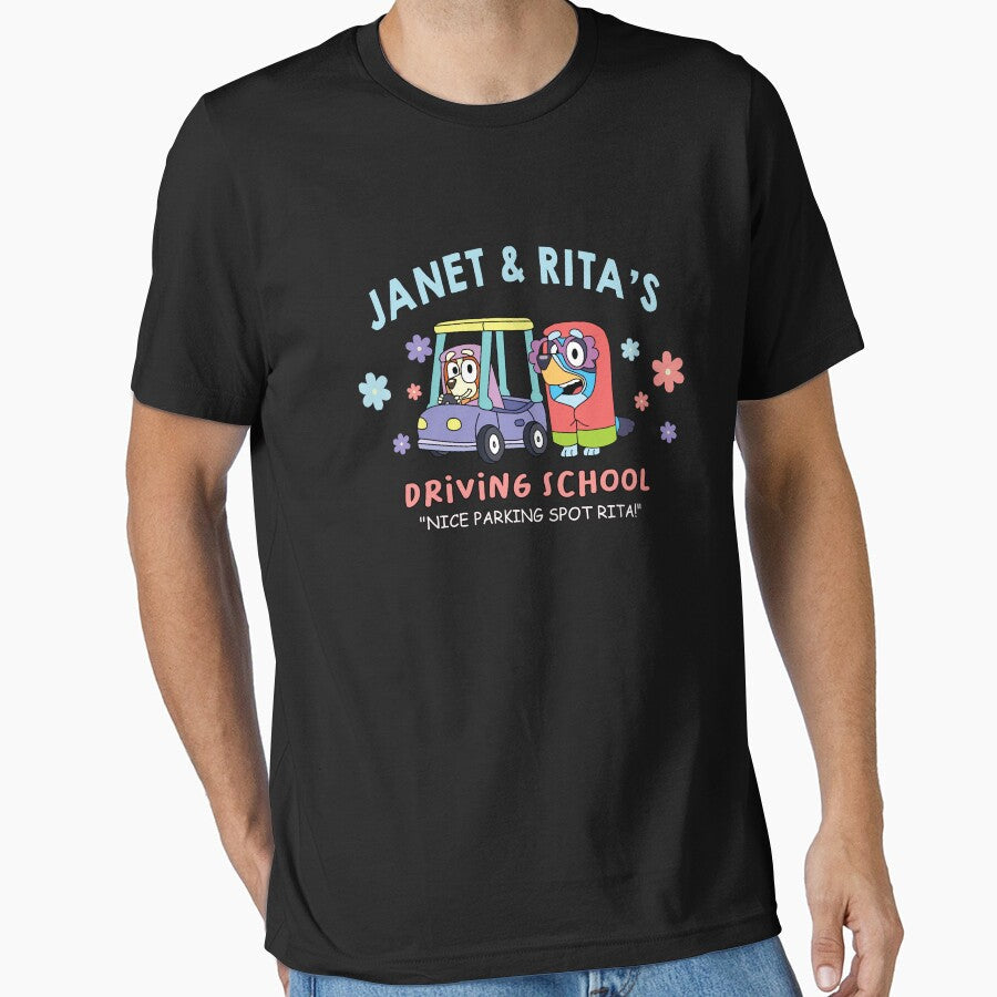 Funny bluey and bingo driving school by - Adult & Kids T-Shirts, Sweatshirts & Hoodies apparel design preview 1