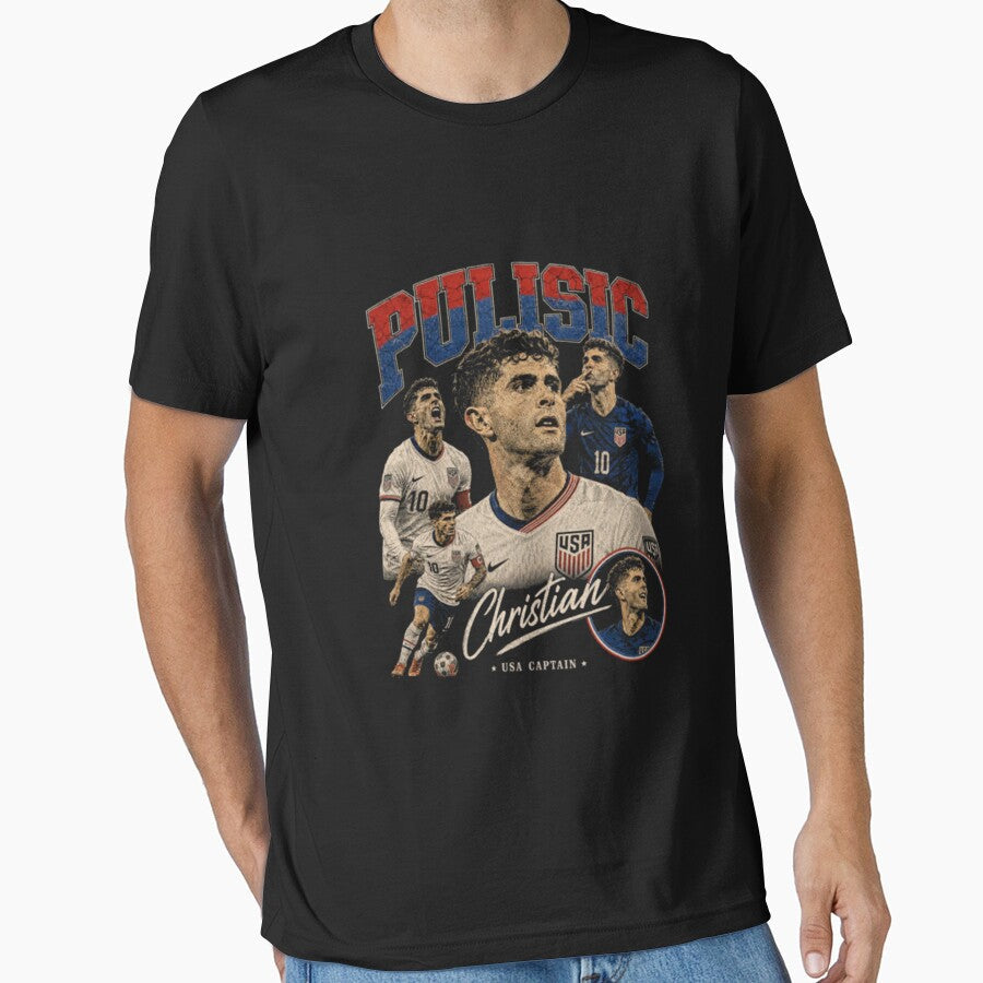 USA CAPTAIN PULISIC by Phillipsalexan - Adult & Kids T-Shirts, Sweatshirts & Hoodies apparel design preview 1
