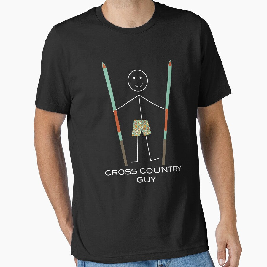 Funny Mens Cross Country Ski Guy by whyitsme - Adult & Kids T-Shirts, Sweatshirts & Hoodies apparel design preview 1